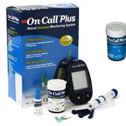 Máy Đo Huyết Áp,Máy Đo Đường Huyết Oncall – Plus Cao Cấp + Tặng 50 Kim, 25Que Thử