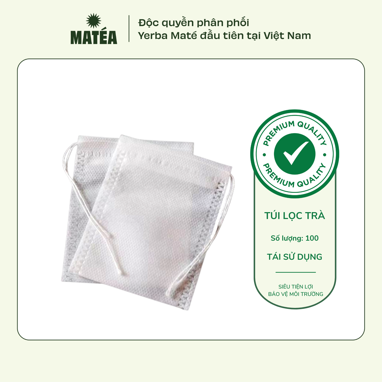 Combo 100 Túi Lọc Trà Tái Sử Dụng, Thân Thiện Với Môi Trường