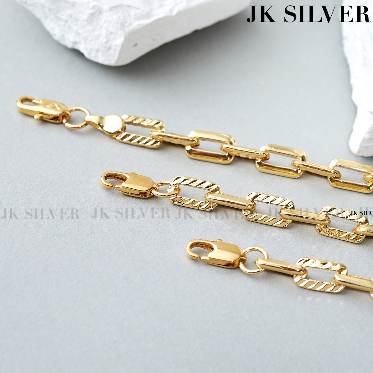 Vòng tay nữ JK Silver kiểu dáng hiện đại phong cách thời thượng vòng tay nữ dễ thương dạng mắt xích nổi bật - VT-2109
