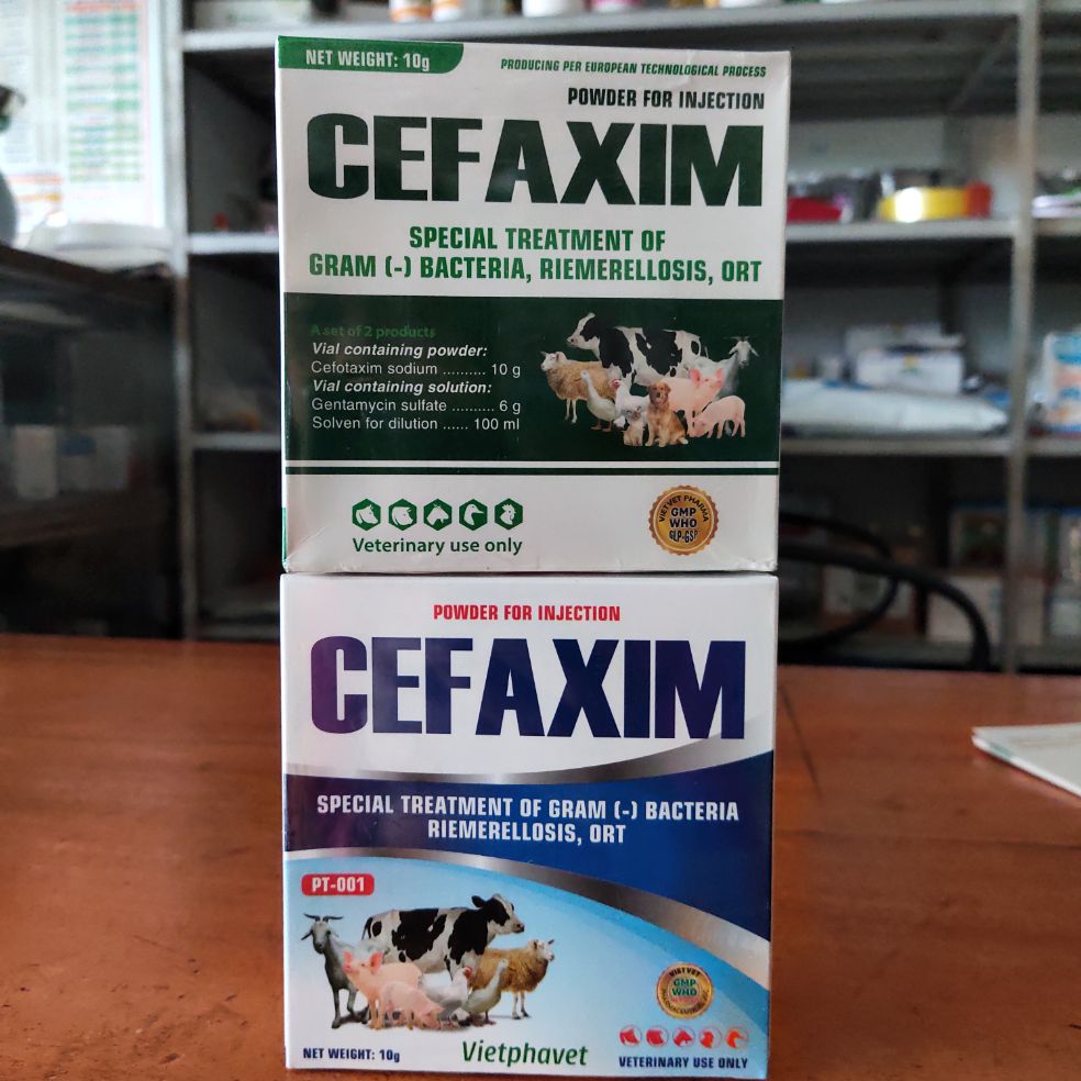 Cefaxim- đặc biệt hiệu quả với bại huyết vịt ngan , ort gà