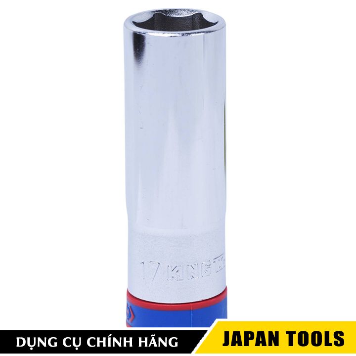 Đầu tuýp xi bạc 6 cạnh dài 17mm chuôi 1/2" kingtony 423517m | japan tools