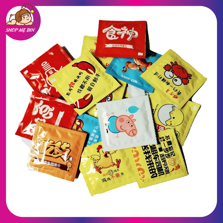 Khăn ướt gói vuông hình BCS - Khăn giấy ướt mini rất tiện lợi