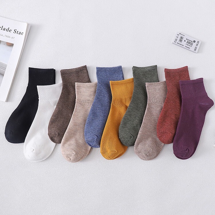 Combo 10 đôi tất vớ nữ chất liệu cotton nano chống hôi chân phong cách hàn quốc see ever 20