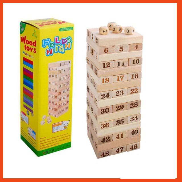 [HCM]BỘ TRÒ CHƠI RÚT GỖ LỚN WOOD TOYS 48 Thanh - Domino gỗ