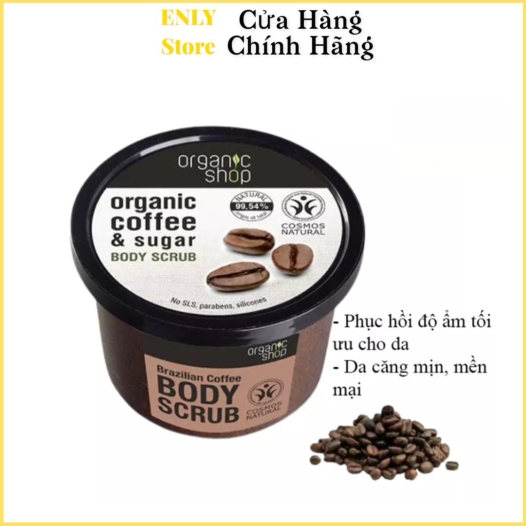 Tẩy tế bào chết toàn thân Caffe organic coffee & sugar 250ml
