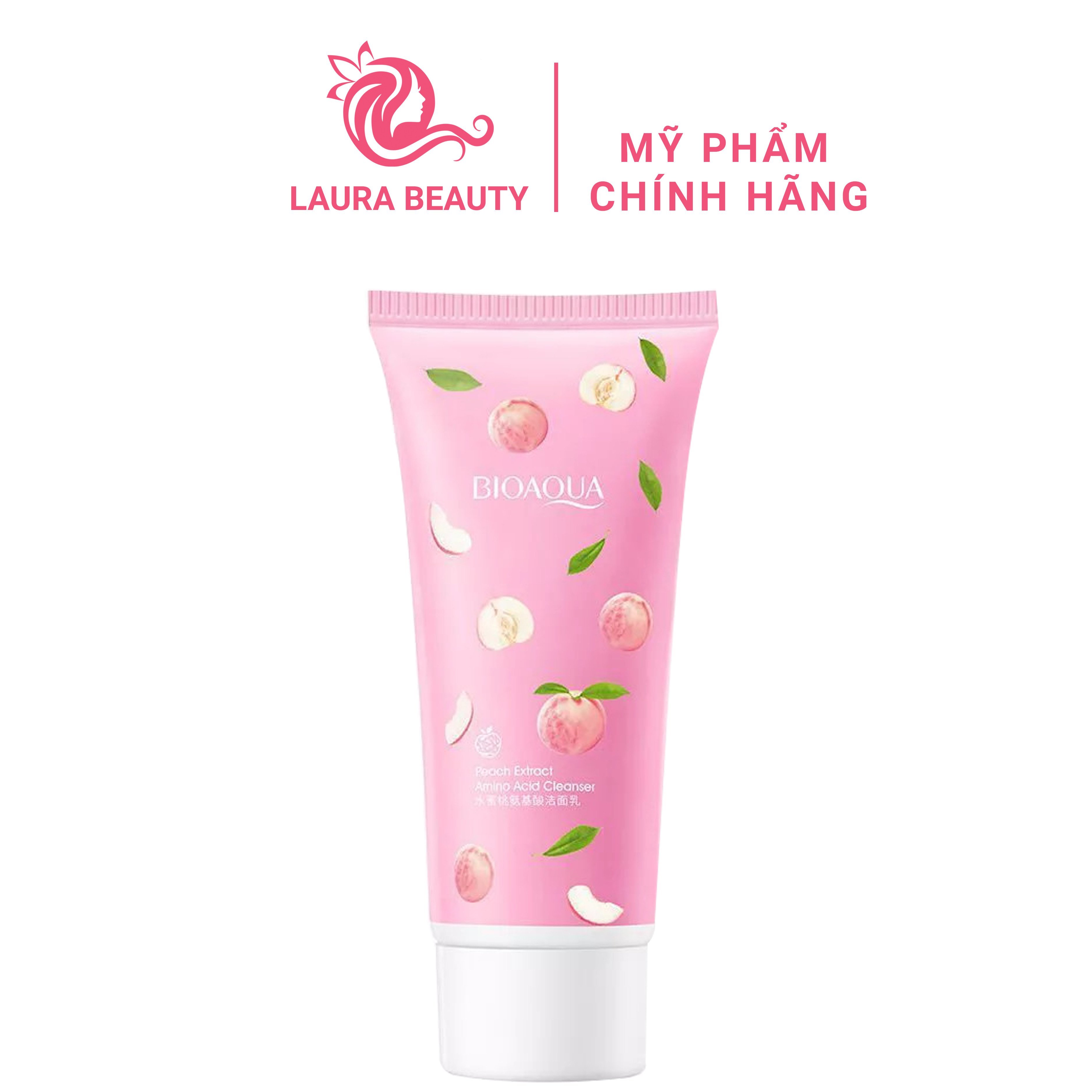 Sữa rửa mặt bioaqua vị đào no.bqy72653 | sữa rửa mặt đào bioaqua peach exract amino acid cleanser 100gr giúp da sạch sâu, trắng sáng, se khít lỗ chân lông- laura's cosmetics