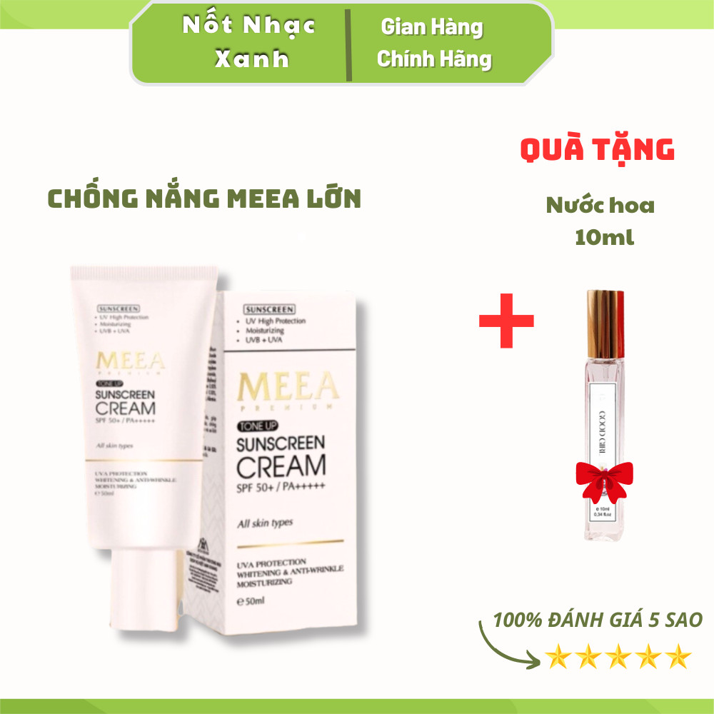 Kem chống nắng meea organic, kem chống nắng spf 50++ chống tia uva & uvb+ tặng nước hoa