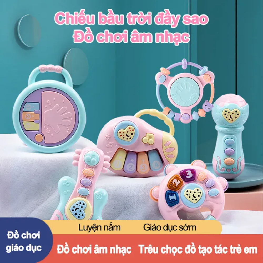 Đồ Chơi Âm Nhạc Cho Trẻ Em, Trống Tay Guitar Đa Chức Năng, Phát Triển Tài Năng Âm Nhạc, Vật Liệu An Toàn và Vô Hại