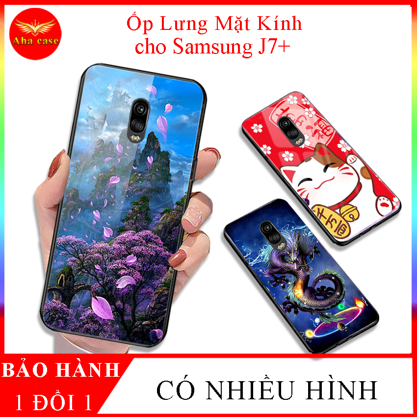 Ốp lưng Samsung J7+ Ốp kính 3D thế hệ MỚI mặt lưng kính KÍNH IN HÌNH chống trầy xước, đẹp, ốp samsung j7 plus sắc nét siêu sang, Nâng tầm đẳng cấp