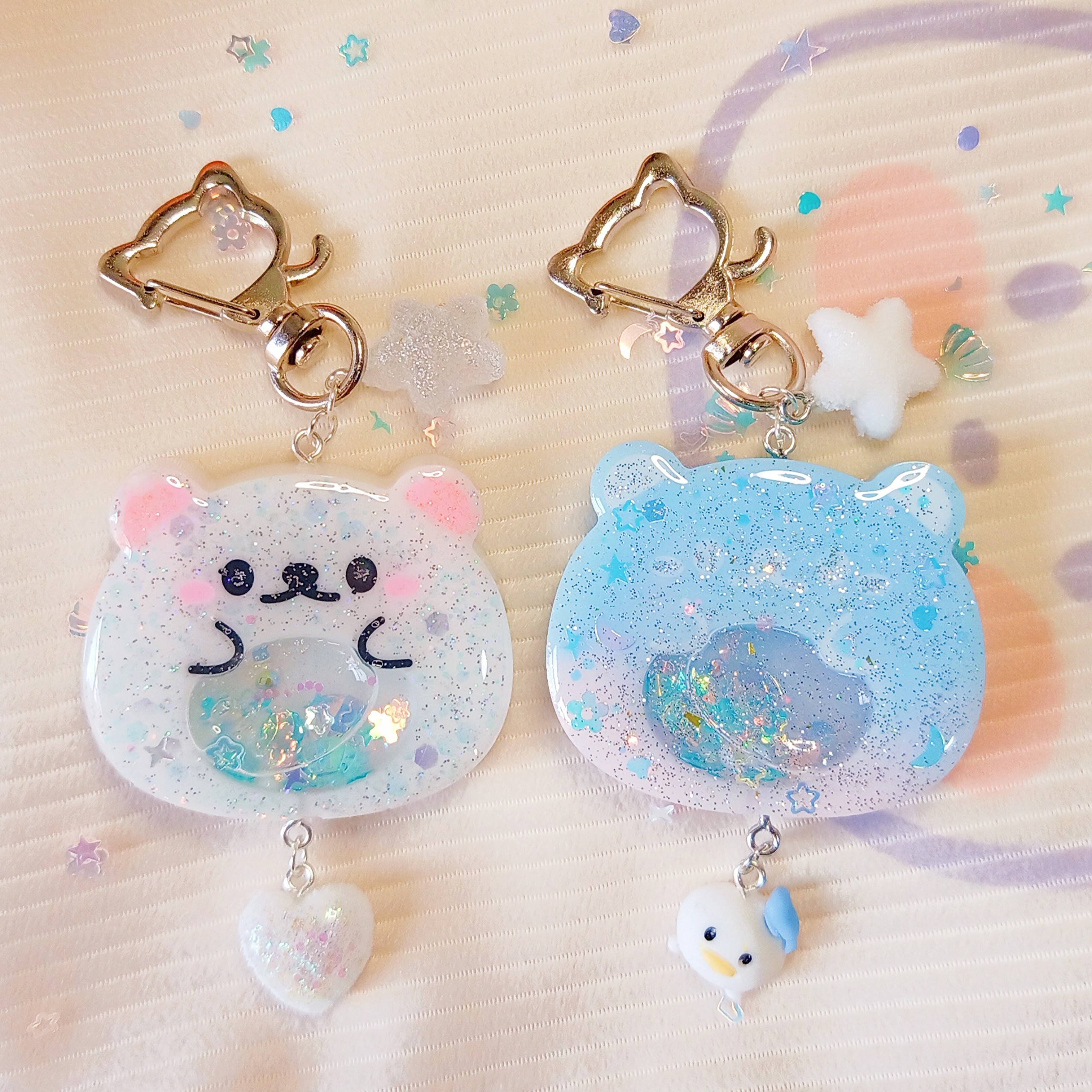 Móc khóa resin hình gấu handmade