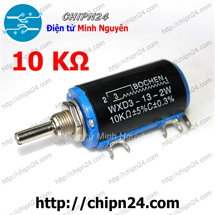 [1 cái] (F40) Biến trở WXD3 10K (WXD3-13-2W) (Biến trở Chiết áp tinh chỉnh xoay 10 vòng)