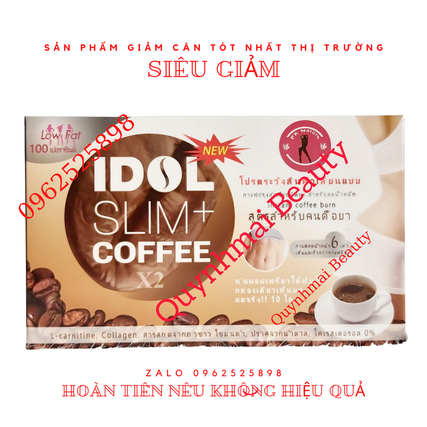 [GIẢM MẠNH, HOÀN TIỀN NẾU KHÔNG HIỆU QUẢ] Cà phê giảm cân Idol Slim Coffee - idol slim cafe - cafe giảm cân idol slim - cà phê giảm cân cấp tốc - Hộp 10 gói