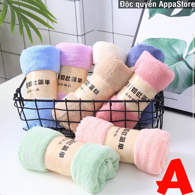 APPA STORE 1 Chiếc Khăn Mặt Lông Cừu Hàn Quốc 50x30cm Siêu Thấm Hút Loại Dày