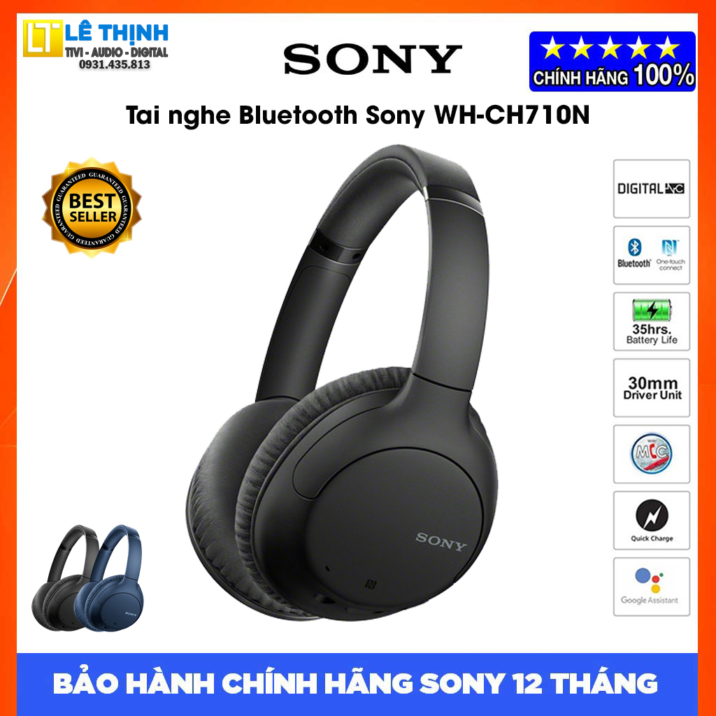 Tai nghe Bluetooth chống ồn Sony WH-CH710N - Hàng chính hãng - Bảo hành chính hãng Sony 12 tháng toàn quốc