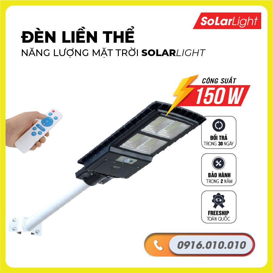 Đèn năng lượng mặt trời liền thể SOLAR LIGHT  công suất 100W, Den nang luong mat troi  SOLAR LIGHT