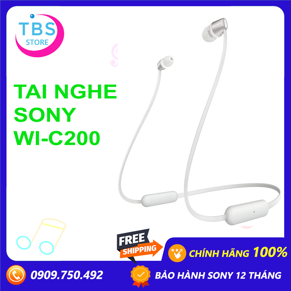 Tai nghe bluetooth sony wi-c200 - hàng chính hãng- bảo hành 12 tháng