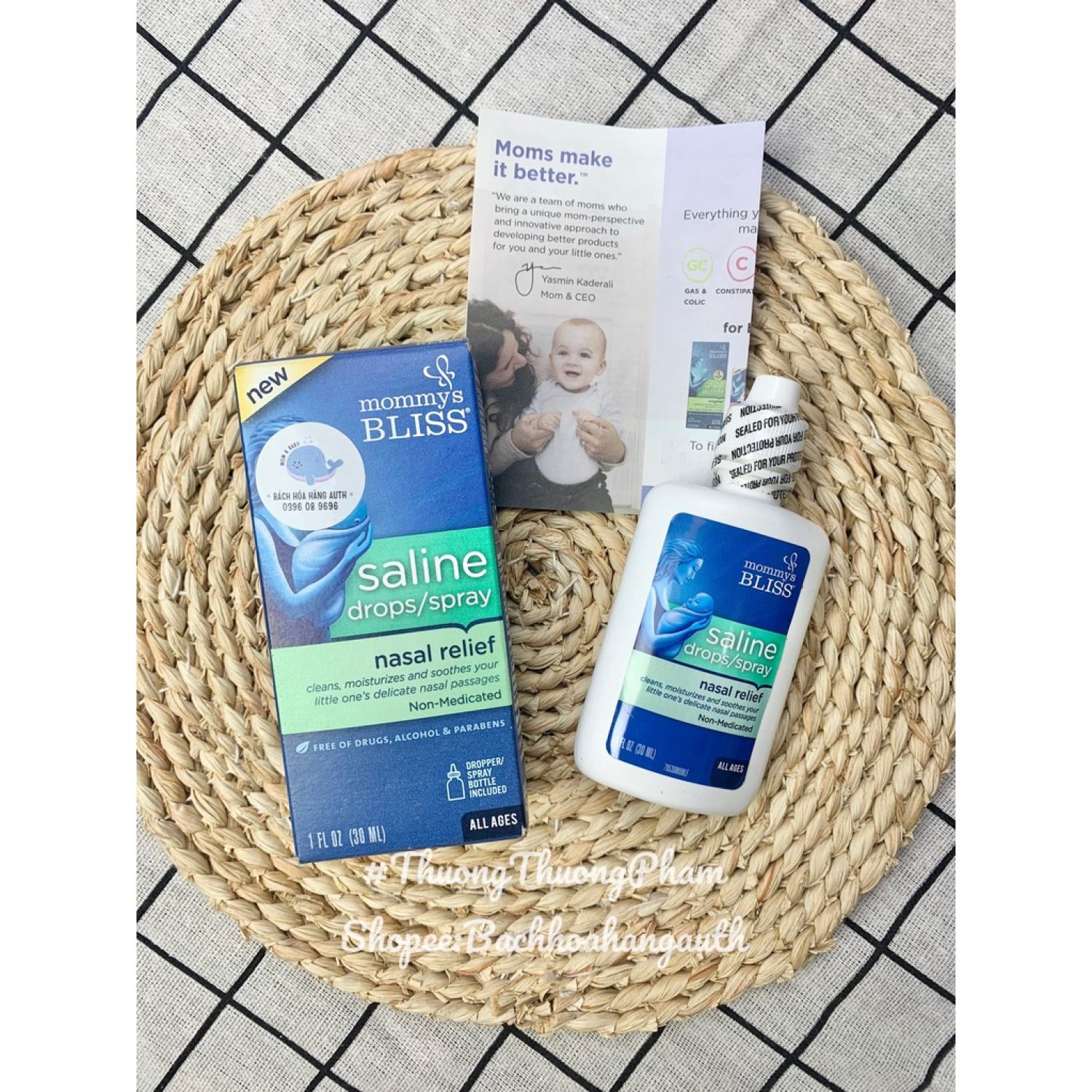 Dung dịch nhỏ / xịt mũi rửa sạch, dưỡng ẩm mũi Mommy Bliss Saline Drops/Spray