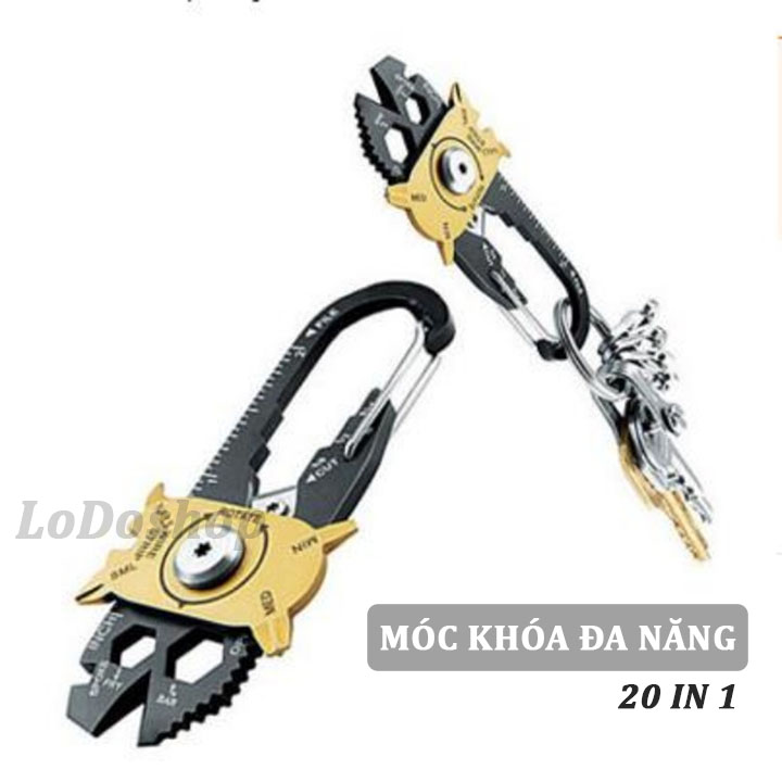 Móc khóa đa năng 20in 1 - Móc khóa xe máy đa năng - Móc khóa ô tô - Dụng cụ phượt đi rừng đa năng - Dụng cụ dã ngoại cắm trại - Quà lưu niệm - Quà tặng sinh nhật happy birthday bạn trai - móc khóa trang trí - Móc khóa balo
