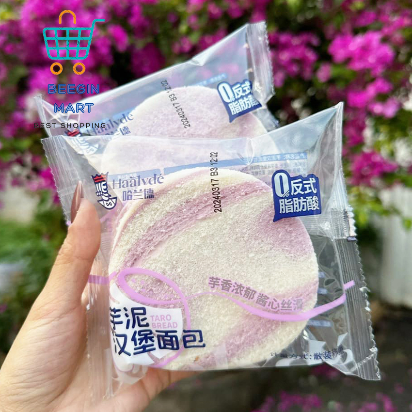  Thùng 1kg Bánh Mì Hamburger Nhân Khoai Môn Haalvde B152 - BeeGin Mart 