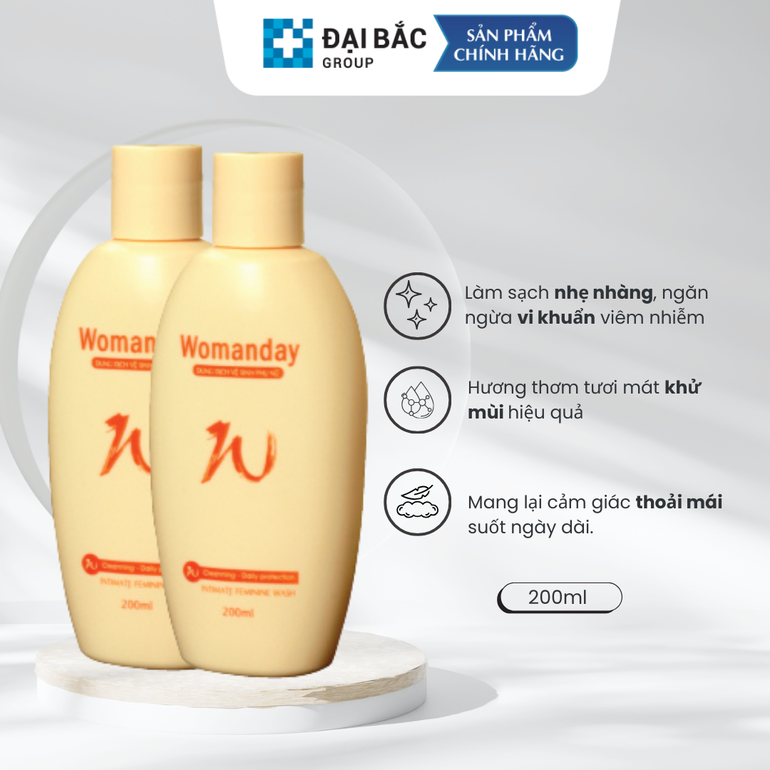 Combo 2 chai dung dịch vệ sinh phụ nữ womanday 200ml/ chai