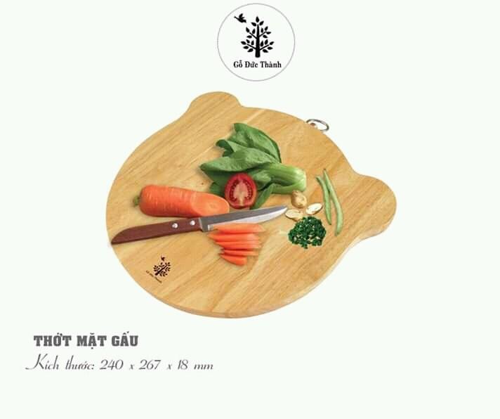 Thớt mặt gấu gỗ đức thành 04321- tặng kèm khay úp ly