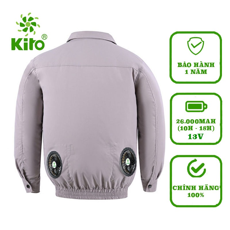 Áo điều hòa KITO chính hãng Nhật Bản dặc biệt pin có đầu USB - Tặng 2 túi đá khô