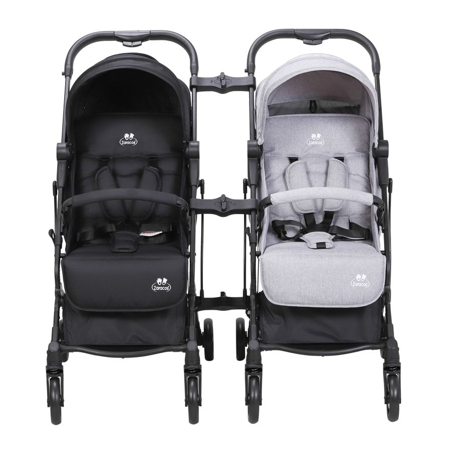 Xe đẩy đôi lắp ghép cho bé – zaracos norio 9026 – gray + gray/black