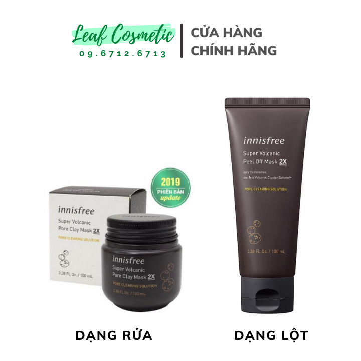 Mặt nạ đất sét tro núi lửa dạng lột innisfree super volcanic peel off mask 2x