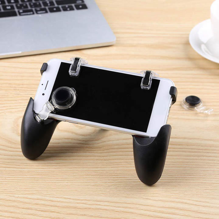 Tay cầm chơi game Mobile 5 in 1, Tay Cầm GamePad 5 in 1 Có Nút Bắn Cho Điện Thoại Chơi Pubg, Ros, Free Fire Controller, Tay Cầm chơi game gắn điện thoại tiện lợi
