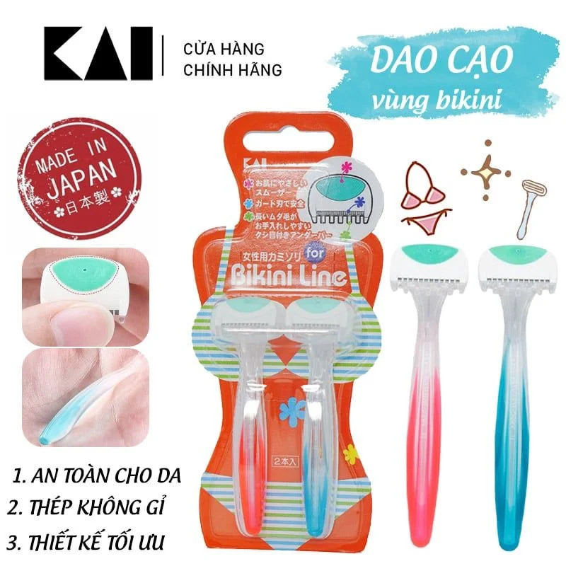 Set 2 dao cạo vùng kín Bikini KAI hàng Nhật Bản