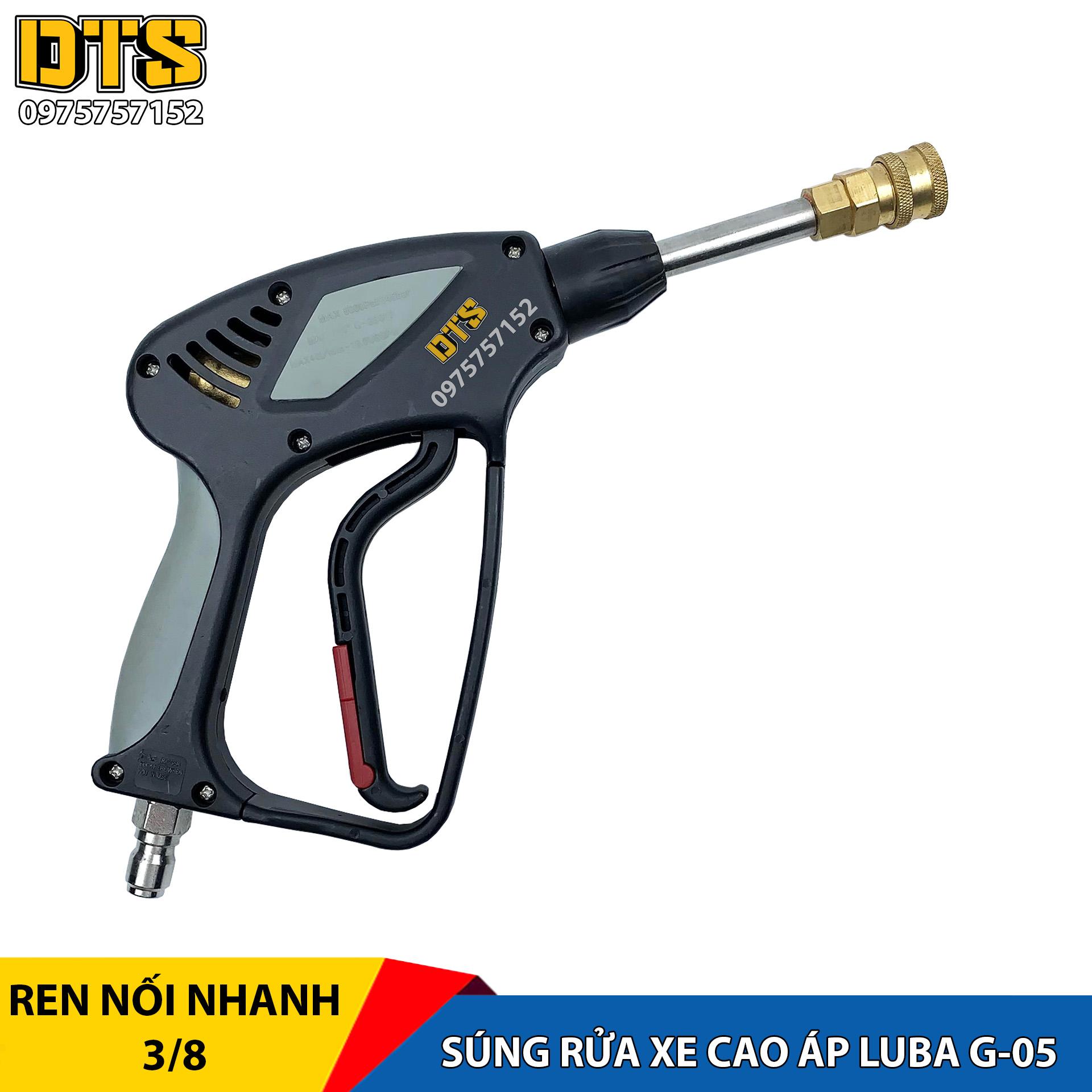 Súng rửa xe cao áp Luba G-05 cho máy xịt rửa, rửa xe công nghiệp, áp lực 5000PSI, ống inox cao cấp (Bản nâng cấp)