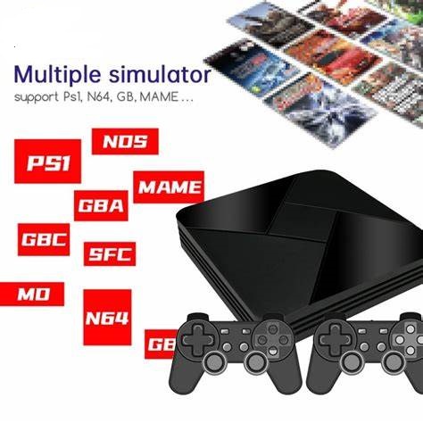 Máy chơi game đa năng retroarch g5 ps1 nes sega gba kiêm android tv wifi (tay cầm ko dây, god of war, gta, fifa, pes 21,