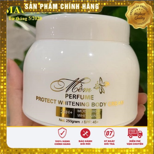 Kem body mềm chữ a cosmetics màu vàng mẫu mới body mềm Phương Anh chính hãng Perfume Protect Whitening Body Cream (250g)