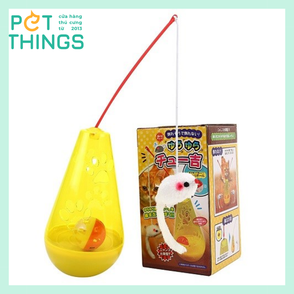 Đồ chơi lật đật gắn cần câu cho mèo