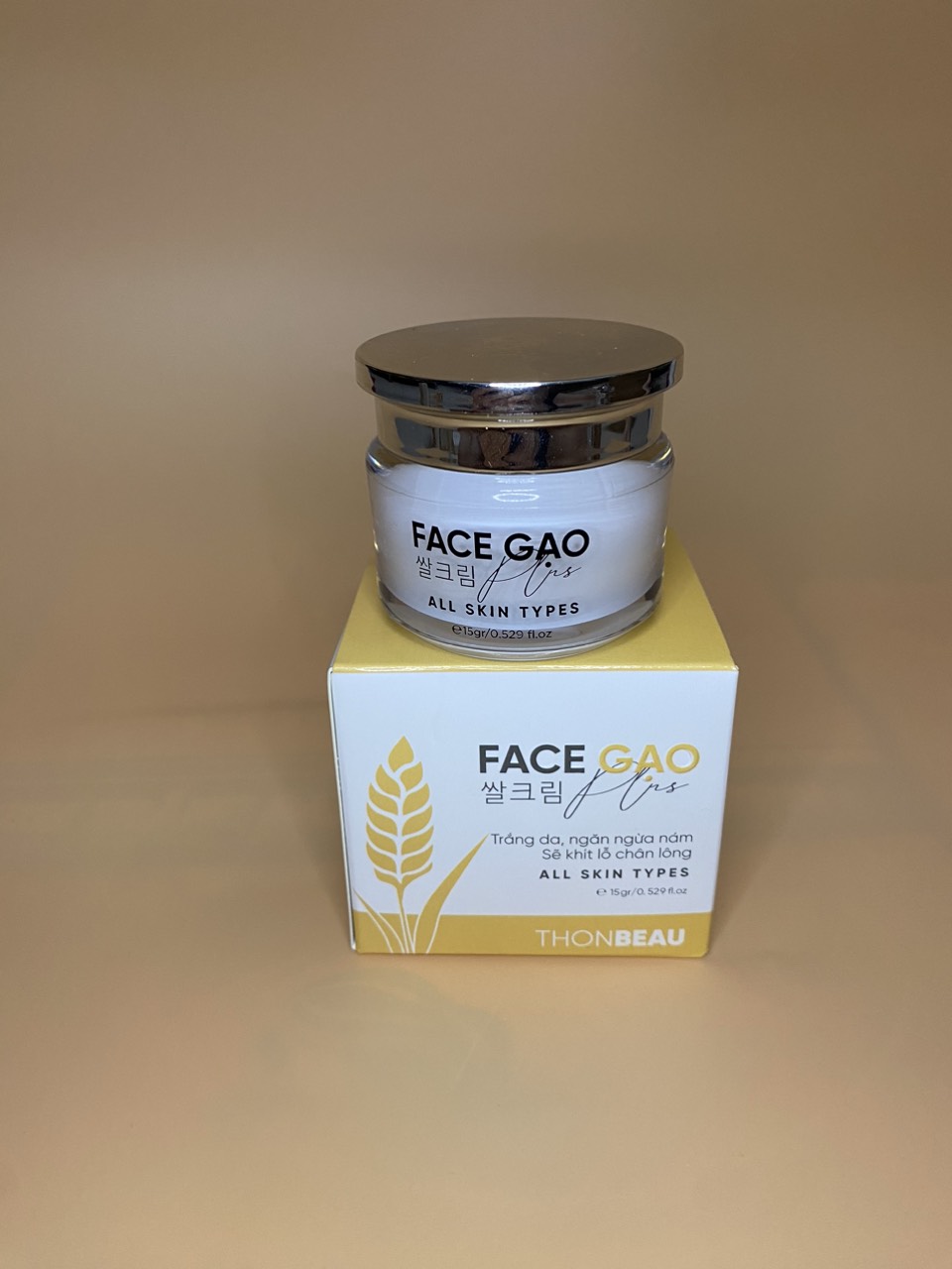 Kem face gạo plus 15g-dưỡng trắng hồng đều màu da-giảm thâm sạm nám tàn nhang-giảm mụn mờ thâm