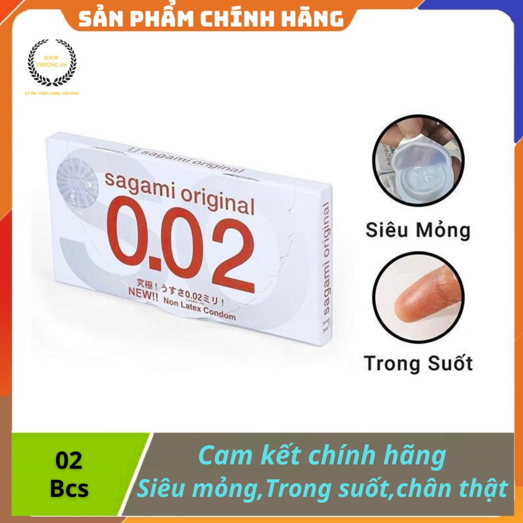 [HCM][ GIÁ SỈ ] - Bao cao su Sagami Original 0.02 siêu siêu mỏng truyền nhiệt nhanh - Hộp 2 cái