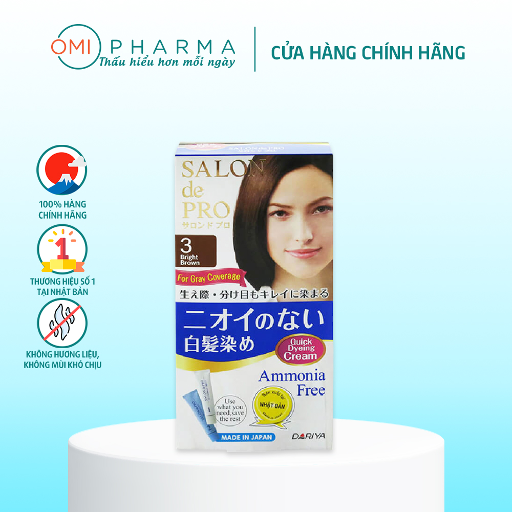 Kem Nhuộm Tóc Phủ Bạc Salon De Pro 3 (Màu Nâu Sáng)