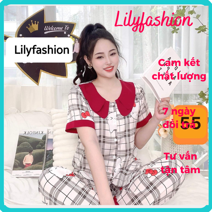 Đồ bộ nữ pijama bộ mặc nhà vải lụa cao cấp tay cộc quần dài