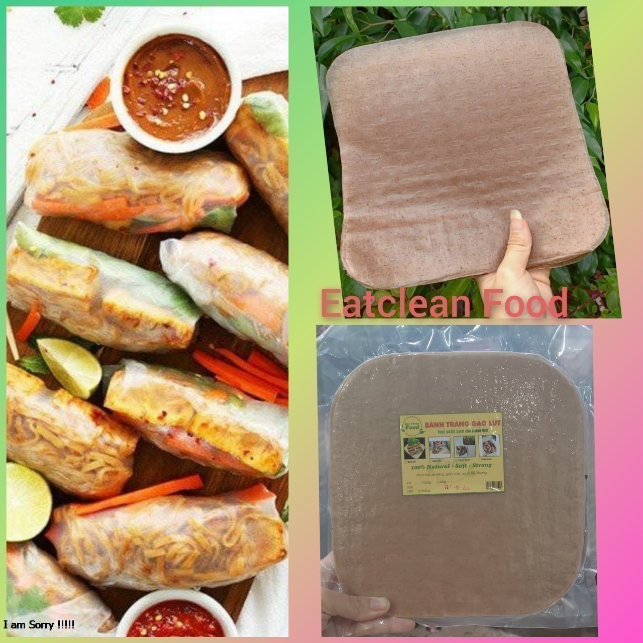 Bánh tráng gạo lứt đỏ 100% nguyên cám ăn kiêng,giảm cân eatclean (500g)