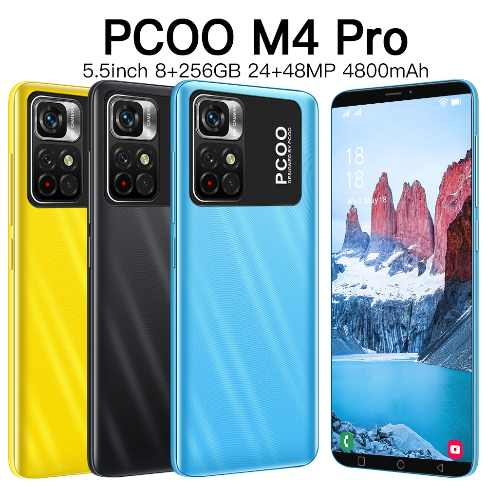 M4 pro điện thoại di động murah gốc 5.5 inch màn hình full hd điện thoại thông minh hai sim 8 + 256gb bộ nhớ điện thoại 48 + 24mp camera hd 4800mah pin điện thoại di động android điện thoại chơi game