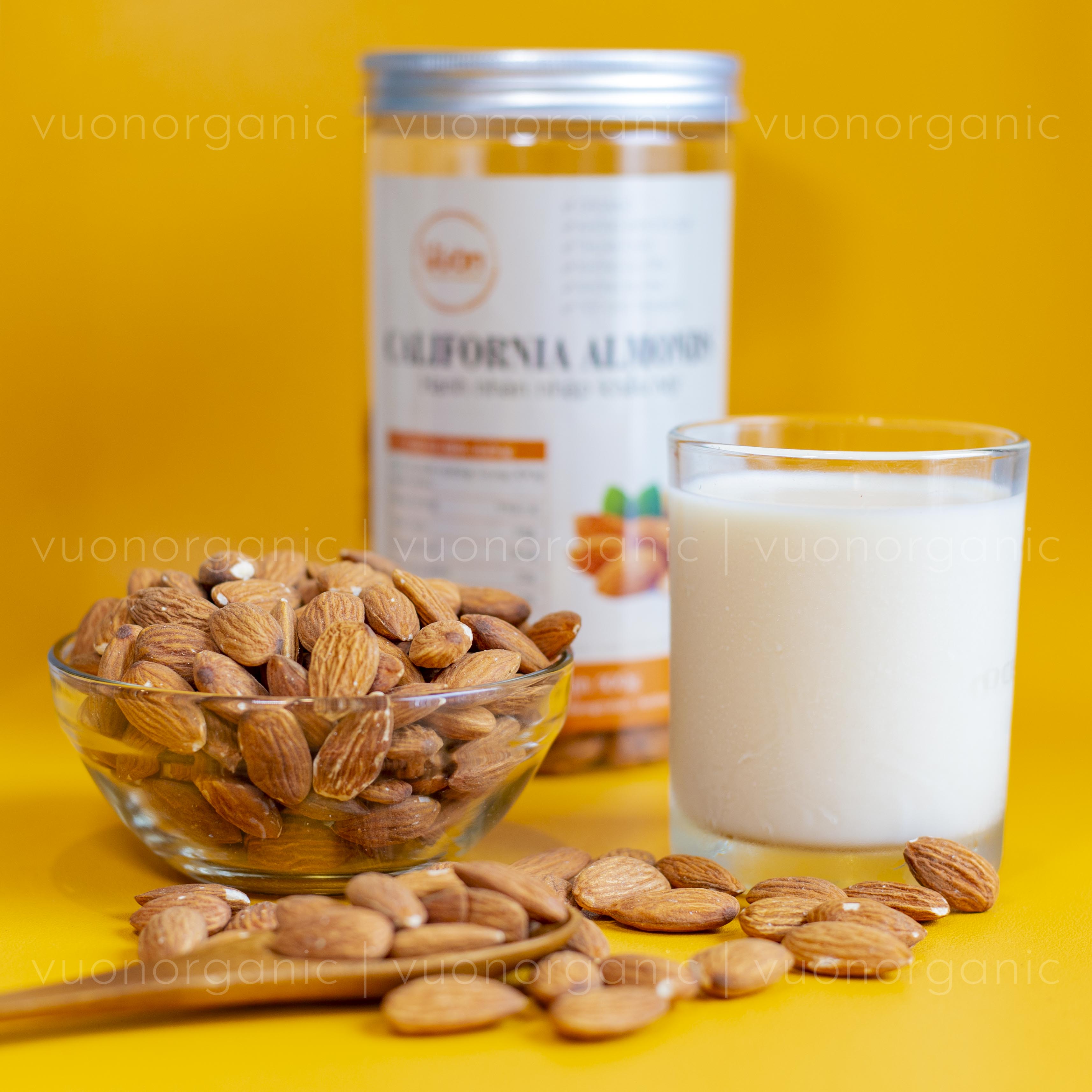 HẠT HẠNH NHÂN TƯƠI LÀM SỮA, NHẬP KHẨU MỸ TÁCH VỎ - VƯỜN ORGANIC 500GR