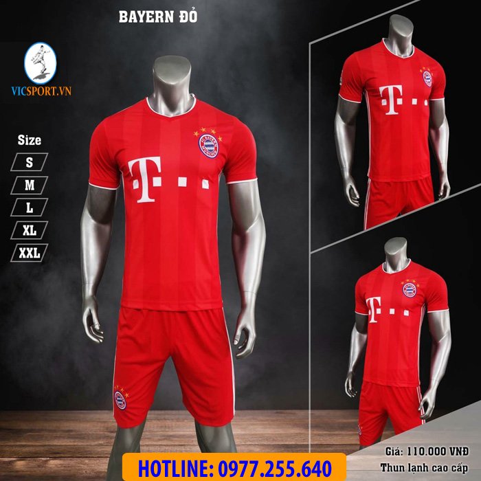[HCM]ÁO ĐÁ BANH CLB BAYER MÀU ĐỎ MỚI MÙA 2020-2021