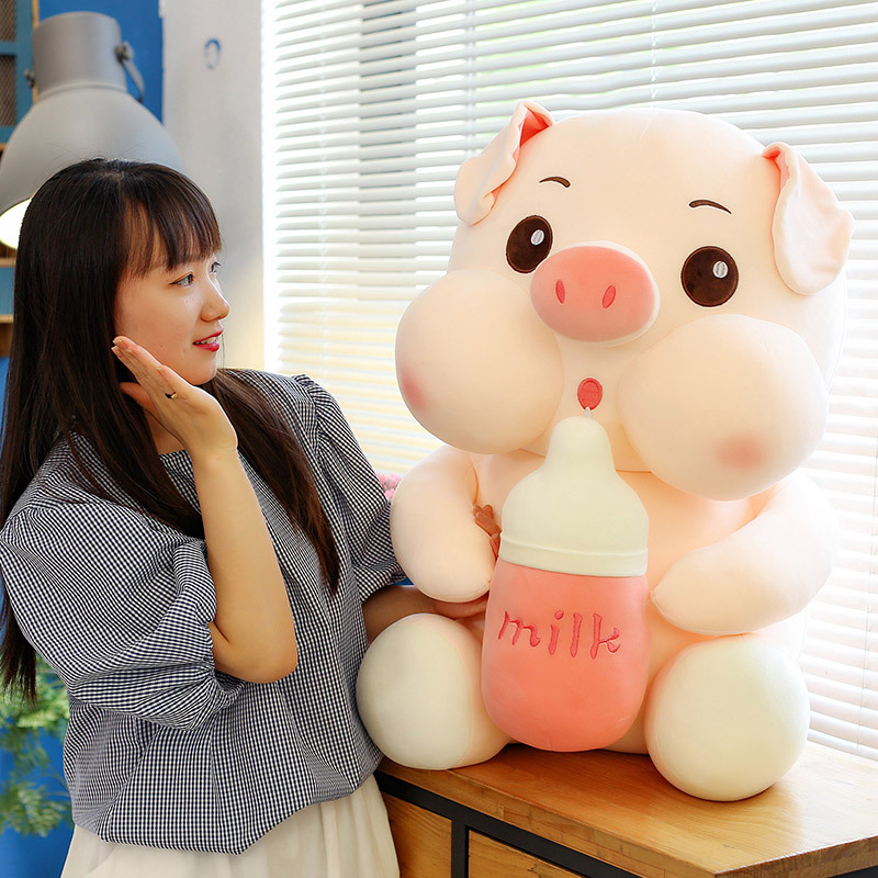 GẤU BÔNG HEO ÔM BÌNH SỮA MINISO HEO HỒNG HEO ÔM SỮA MINISO SIÊU MỊN HÀNG CAO CẤP GIÁ ẢNH THẬT