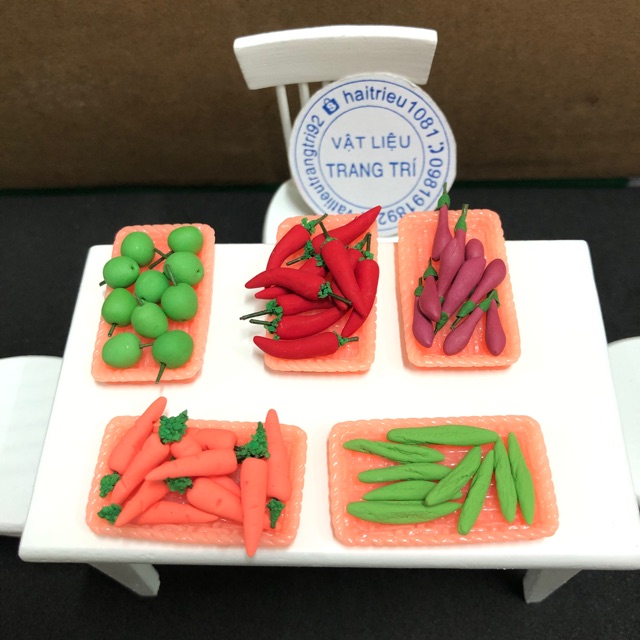 Mô Hình Củ Quả Ớt Cà Rốt Cà Tím Khổ Qua Táo Phụ Kiện Trang Trí Nhà Búp Bê [1 cái ]