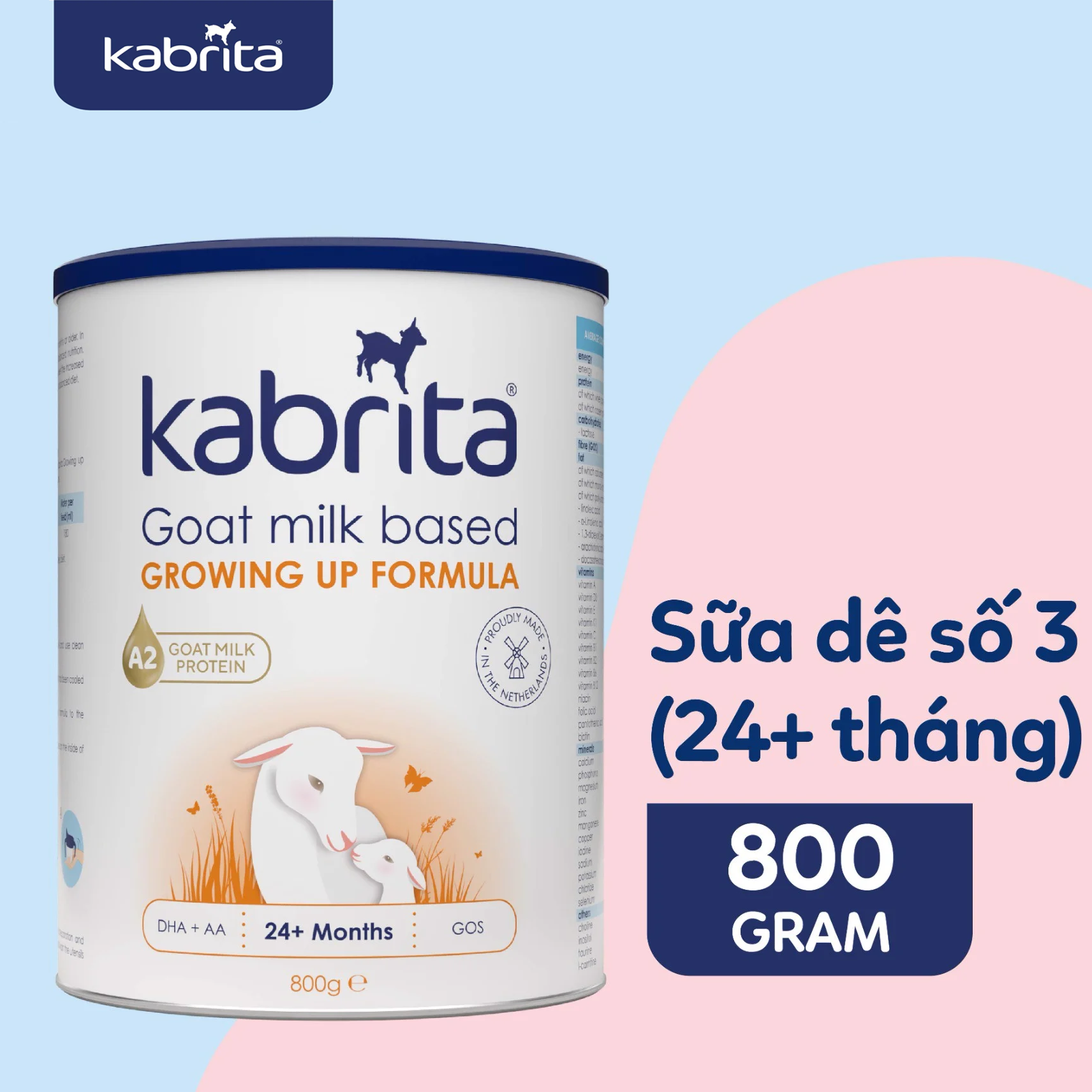 Sữa dê kabrita số 3 hộp 800g xuất xứ hà lan