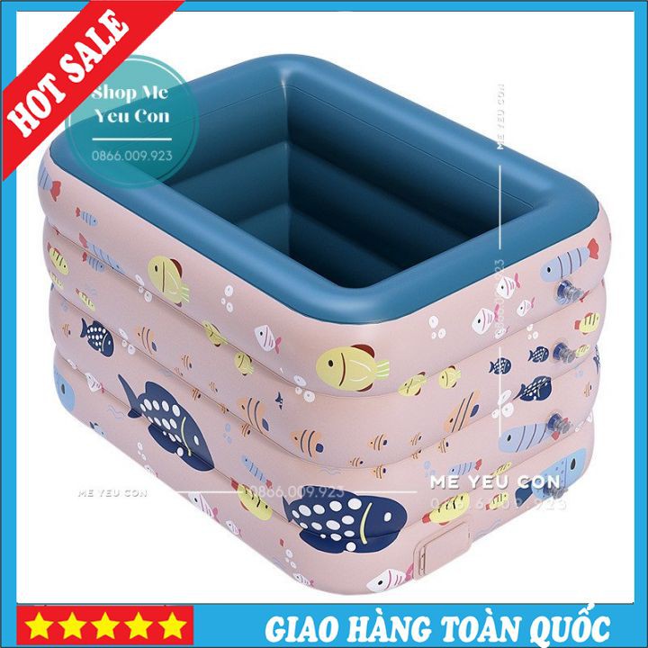 Phao Bơi Bể Bơi Cho Bé ❤️Size 110x140 Cm❤️ Hồ Bơi Thành Cao 4 Tầng Bơm Hơi