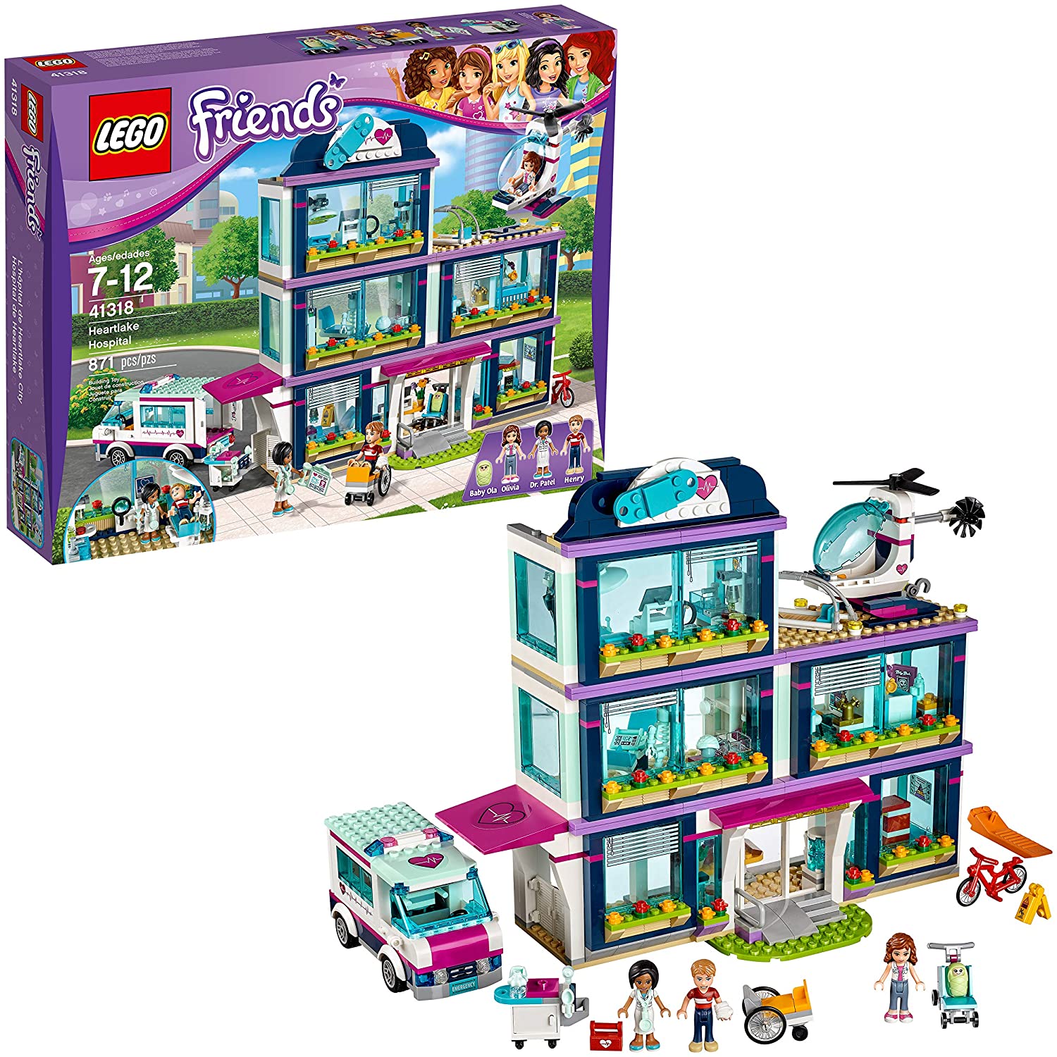 Hot sale ✪ LEGO Bộ xây dựng Bệnh viện Friends Heartlake 41318 (871 mảnh)  Đảm bảo chính hãng, từ Đan Mạch Quà tặng đồ chơi gạch 