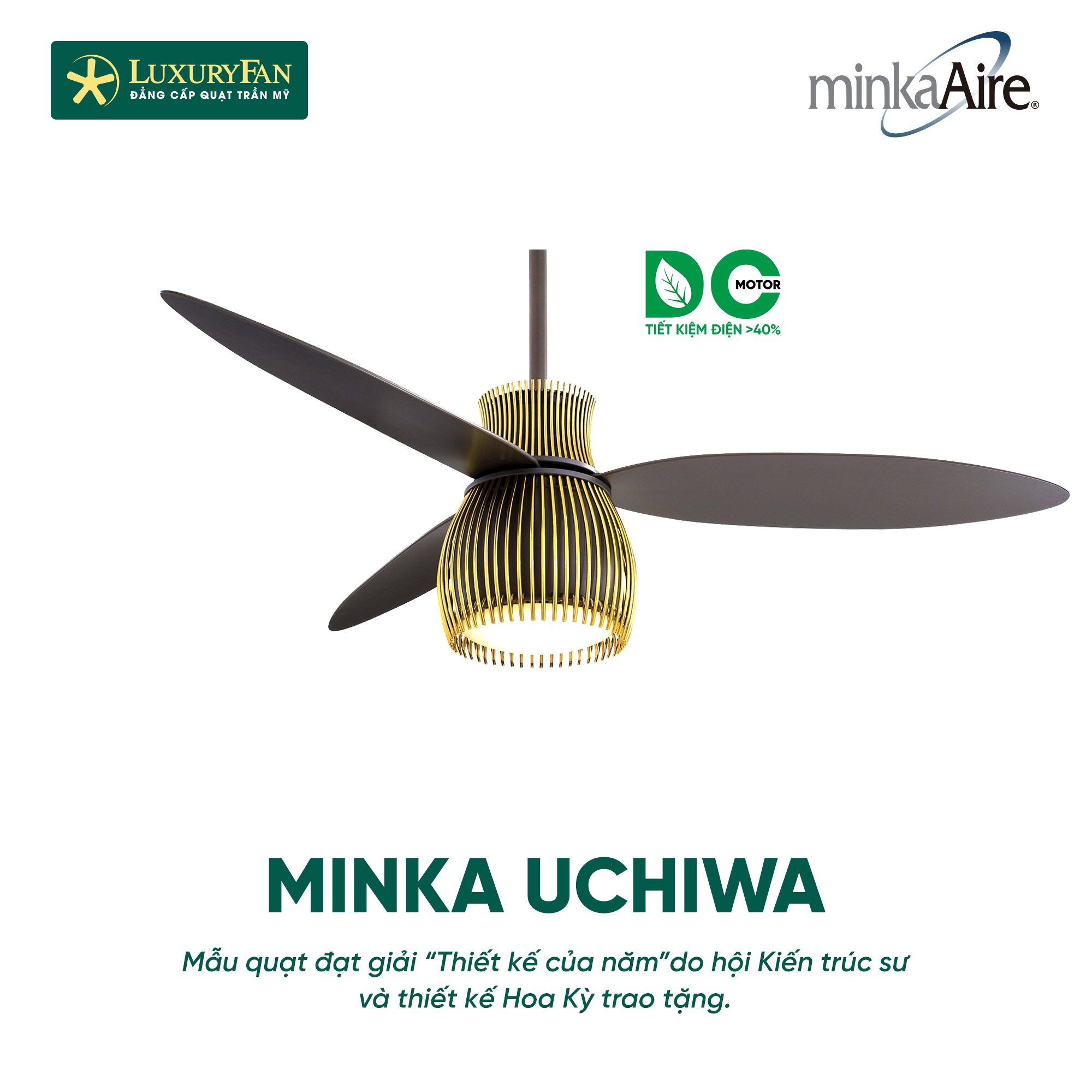 [QUẠT TRẦN MỸ MinkaAire] Quạt trần MinkaAire Uchiwa 3 cánh