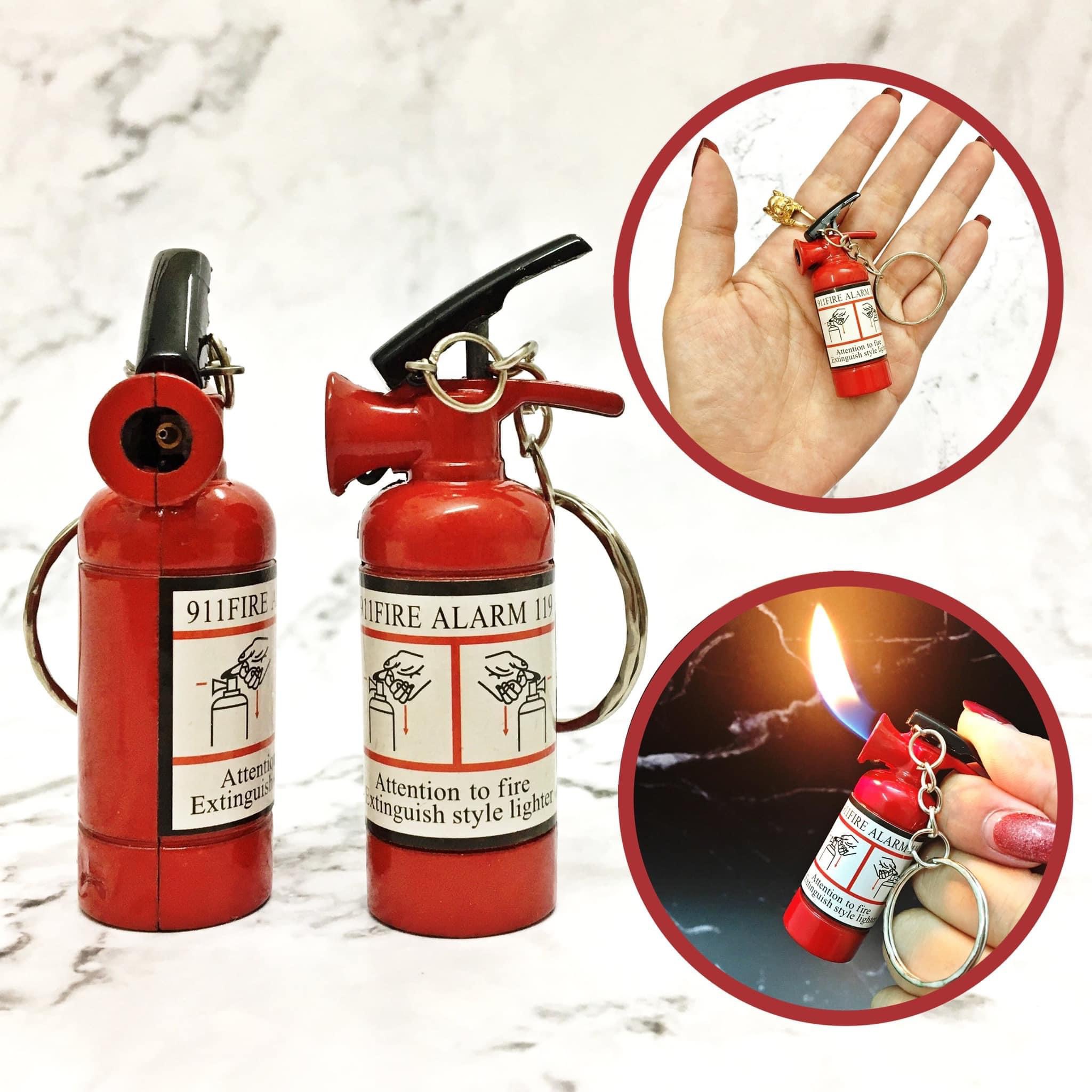 (Bật Lửa Độc Lạ) Hột Quet Kiêm Móc Khóa Hình Bình Chữa Cháy Loại Tốt