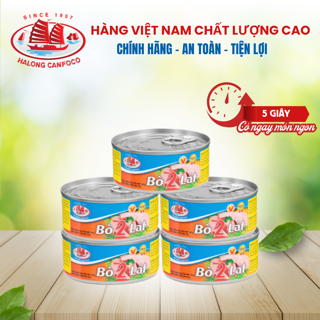 Combo 5 Bò 2 lát 150g - Đồ Hộp Hạ Long